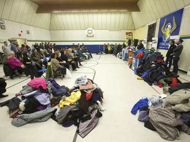 Hundreds of coats and warm winter accessories were collected through the Rock 102 Coats for Kids Campaign this year and were on display during a news conference at St. Michael school, November 19, 2015. They will all be donated to Saskatoon's inner city schools through Care and Share Saskatoon.