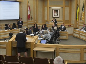 City Council in budget debates at City Hall, Monday, Nov. 30, 2015. At an upcoming committee meeting, Saskatoon city councillors will be receiving a report which will help prioritize projects for potential infrastructure funding promised by the Liberal Government during the 2015 Federal Election.