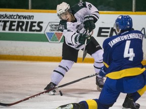 University of Saskatchewan Huskies winger Levi Cable in action against the UBC Thunderbirds on Nov. 13, 2015.