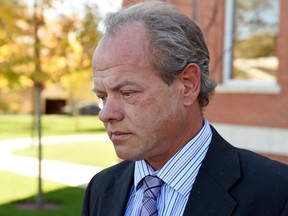 Keith Dunford leaves Weyburn Court of Queens Bench on October 13, 2015