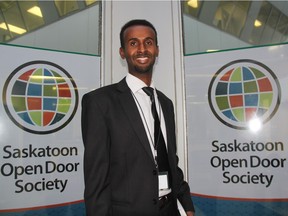 Ali Abukar, executive director of the Saskatoon Open Door Society, can be seen outside the organization's head office on Thursday afternoon. He says his staff are preparing to welcome refugees to the city as soon as this weekend as the Government of Canada says at least 14 refugees are destined for Saskatoon after arriving in Toronto on Dec. 18, 2015.