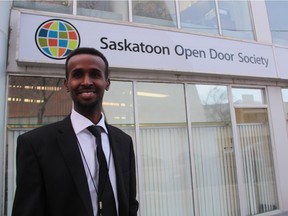 Ali Abukar, executive director of the Saskatoon Open Door Society, can be seen outside the organization's head office.