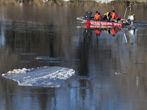 Firefighters were searching the South Saskatchewan River on Dec. 2, 2015 for a man who may have jumped from the Broadway Bridge