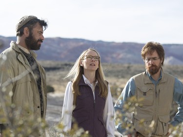 L-R: Jemaine Clement as Boaz, Amy Ryan as Carol and Sam Rockwell as Don Verdean in "Don Verdean."