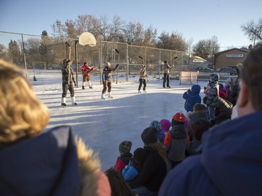 Sum Theatre performs a musical adaptation of The Hockey Sweater at Winterlude behind Victoria School, December 5, 2015.