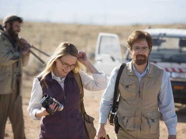 Amy Ryan as Carol Jensen and Sam Rockwell as Don Verdean in "Don Verdean."