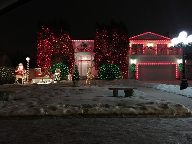 Christmas lights are on display at 191 La Ronge Road in Saskatoon.
