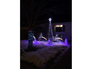 Christmas lights are on display at 307 Addie Crescent in Saskatoon.