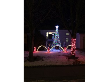 Christmas lights are on display at 307 Addie Crescent in Saskatoon.
