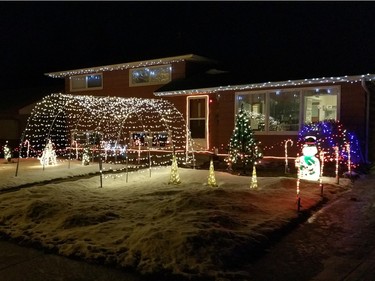 Christmas lights are on display at 74 Howell Avenue in Saskatoon.