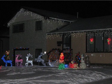 Christmas lights on display at 1313 Avenue N South in Saskatoon.