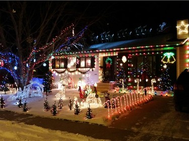 Christmas lights on display at 314 Adolph Crescent in Saskatoon.