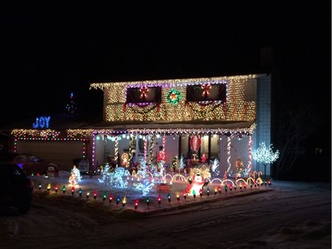 Christmas lights on display at 342 Priel Place in Saskatoon.