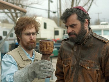 Sam Rockwell as Don Verdean (L) and Jemaine Clement as Boaz in "Don Verdean."