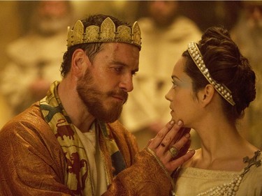 Michael Fassbender as Macbeth and Marion Cotillard as Lady Macbeth in "Macbeth."