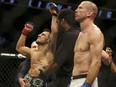 Rafael dos Anjos celebrates his first-round win over Donald Cerrone at UFC Fight Night on Dec. 19, 2015, in Orlando, Fla