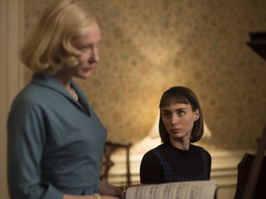 Cate Blanchett (L) and Rooney Mara star in "Carol."