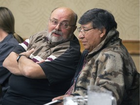 Joe Graumans (left) and Alvin Campeau were among Saskatchewan outfitters attending a meeting to help establish the new Saskatchewan Outfitting Commission.