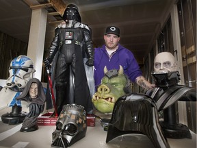 Chris Knoppert displays some of his Star Wars memorabilia