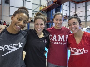 Jennifer Abel, Roseline Filion, Pamela Ware and Meaghan Benfeito, four Olympic medal hopefuls from Quebec, are in Saskatoon for Canada's Winter National Senior Diving Championships at the Shaw Centre.