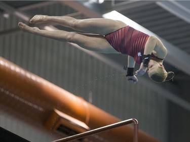 Elaena Dick competes during the Women's 10-m finale Canadian senior diving championship, December 19, 2015.