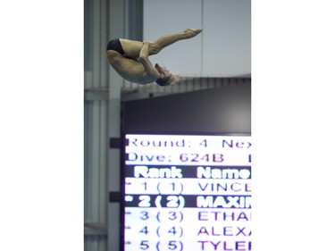 Tyler Roberge competes during the Men's 10-metre final at the Canadian senior diving championship, December 20, 2015.