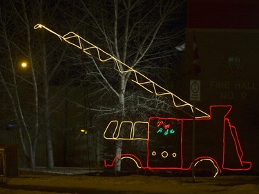 Saskatoon's Christmas lights tour takes us to the Fire hall on Attridge Drive and Low Avenue, December 7, 2015.