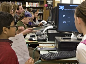 Prince Philip School students work in the computer lab in the library in this StarPhoenix file photo.
