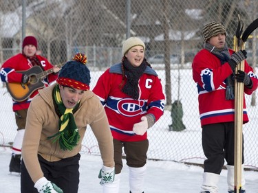 Winterlude is a free three-day festival outdoor celebration of the season with its focal point being a performance of the Canadian classic "The Hockey Sweater." Actor Gaelan Beatty in rehearsal, December 2, 2015.