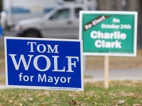 Municipal election signs in Saskatoon October 5, 2012.