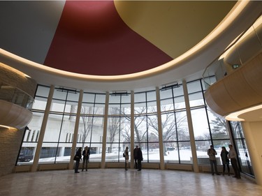 Media were given a sneak-peek tour of the soon-to-open Gordon Oakes Redbear Student Centre at the University of Saskatchewan, December 15, 2015. The building will be an inclusive, intercultural gathering place for the entire campus community. Grand opening celebrations will take place in early February.