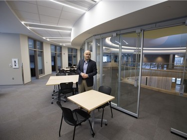 Graeme Joseph, team leader of First Nations, Métis and Inuit student success at the U of S, speaks as media were given a sneak-peek tour of the soon-to-open Gordon Oakes Redbear Student Centre at the University of Saskatchewan, December 15, 2015. The building will be an inclusive, intercultural gathering place for the entire campus community. Grand opening celebrations will take place in early February.