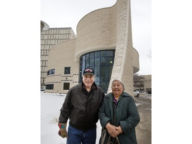 Elders Veronica Duquette and William Duquette, who have been married 66 years, at the Gordon Oakes Redbear Student Centre at the University of Saskatchewan, December 15, 2015. The building will be an inclusive, intercultural gathering place for the entire campus community. Grand opening celebrations will take place in early February.