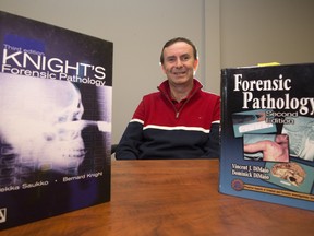 Dr. Shaun Ladham, the lone forensic pathologist in Saskatchewan, in his office on Dec. 17, 2015.