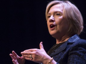 Hillary Clinton, former U.S. Secretary of State, speaks at TCU Place in Saskatoon,  Wednesday, January 21, 2015.