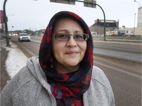 SASKATOON,SK--NOVEMBER 02, 2015  - Jackie Crowe is a Metis woman in Saskatoon who has taken to wearing the Hijab in solidarity with Muslim women in Canada.