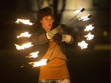 Fire dancers perform at Victoria School as part of the Winterlude festival, December 3, 2015. The event runs to December 5.