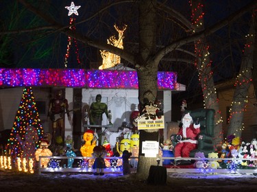 George Buekert's Christmas light display at 212 Nelson Place in Warman, December 4, 2015.