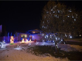 A Christmas light display in Saskatoon.