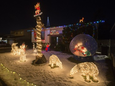 Christmas lights are on display at 338 Thain Crescent in Saskatoon, December 4, 2015.