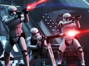 Stormtroopers in "Star Wars: The Force Awakens."