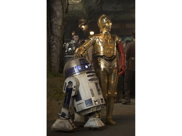 R2-D2 (L) and Anthony Daniels as C-3PO, in "Star Wars: The Force Awakens," directed by J.J. Abrams.
