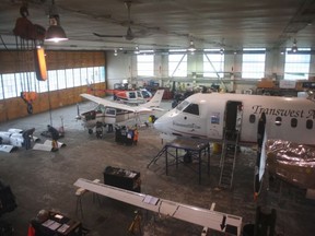 Transwest Air will still have its hangar space (shown here), but the City of Prince Albert has terminated its lease for space inside the terminal at the city's municipal airport.