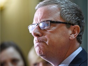REGINA SK: JANUARY 20, 2016 -- Saskatchewan Premier Brad Wall during a scrum regarding the possibility of a $1-billion stimulus package from the federal government for Alberta and Saskatchewan.  (DON HEALY/Regina Leader-Post)