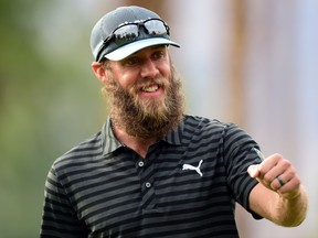 Graham DeLaet reacts after making a birdie on the 10th green during the third round of the CareerBuilder Challenge In Partnership With The Clinton Foundation at La Quinta Country Club on Jan. 23, 2016 in La Quinta, Calif.