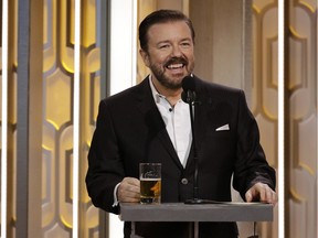 Ricky Gervais hosts the 73rd Annual Golden Globe Awards at the Beverly Hilton Hotel in Beverly Hills, Calif., on Jan. 10, 2016.
