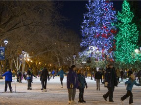 Many people were out to enjoy the skating  at the Cameco Meewasin rink on New Year's day.