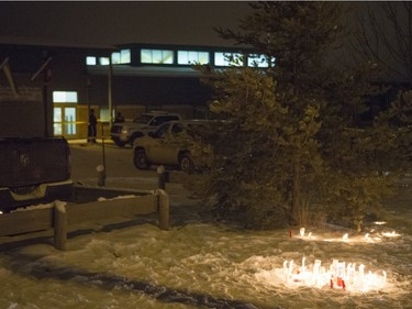 RCMP are on the scene after a school shooting at La Loche Community School on January 22, 2016.