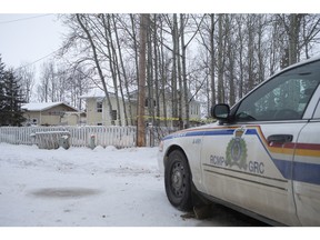 RCMP were on the scene at the 300 block of Dene Cresent in La Loche, Saskatchewan the morning after a series of shootings that claimed four lives Friday, Jan. 22, 2016.