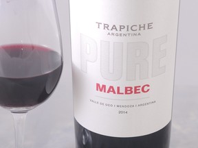 The wine of the week is Trapiche's Pure Malbec.